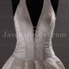 Elegant Ball Gown Halter Deep V-neck Beaded Pleated Chapel Train Satin Wedding Dresses