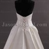 Elegant Ball Gown Halter Deep V-neck Beaded Pleated Chapel Train Satin Wedding Dresses
