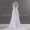 Empire Jeweled Halter Sweetheart Ruched Bodice Pleated Sweep Train Chiffon Wedding Dresses