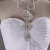 Empire Jeweled Halter Sweetheart Ruched Bodice Pleated Sweep Train Chiffon Wedding Dresses
