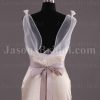 Two-tone Mermaid Illusion Straps Sleeveless Ruched Belt Low Back Sweep Train Satin Wedding Dresses