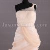 Ball Gown Illusion One-shoulder Ruched Belt Asymmetrical Layers Swirls Chapel Train Organza Wedding Dresses