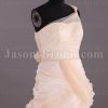 Ball Gown Illusion One-shoulder Ruched Belt Asymmetrical Layers Swirls Chapel Train Organza Wedding Dresses