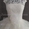 Ball Gown Sleeveless Illusion Lace Bateau Neckline Ruffles Floor Length Tulle Wedding Dresses