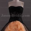 Two-tone Ball Gown Sweetheart Illusion Waistline Open Front Ruffled Sweep Train Tulle Organza Wedding Dresses