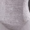 Ball Gown Strapless Beaded Allover Lace Bodice Basque Waist Chapel Train Tulle Wedding Dresses