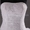 Ball Gown Strapless Beaded Allover Lace Bodice Basque Waist Chapel Train Tulle Wedding Dresses