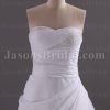 A-line Sweetheart Beaded Ruched Asymmetrical Draped Corset Chapel Train Chiffon Wedding Dresses