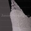 A-line Sleeveless Deep V-neck Beaded Appliques Ruched Belt Sweep Train Pleated Satin Wedding Dresses