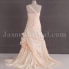 Fit-and-Flare One-shoulder Sweetheart Ruched Asymmetrical Pleated Sweep Train Satin Wedding Dresses