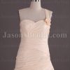 Fit-and-Flare One-shoulder Sweetheart Ruched Asymmetrical Pleated Sweep Train Satin Wedding Dresses