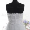 Elegant A-line Scalloped Appliqued Sweetheart Ruched Belt Sweep Train Tulle Lace Wedding Dresses