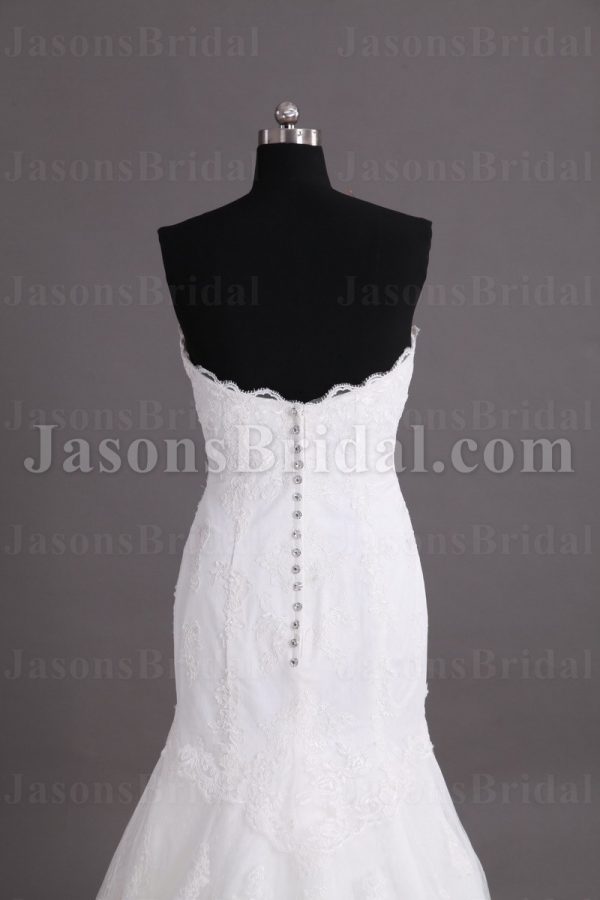 Fit-and-Flare Sweetheart Allover Appliques Jeweled Zipper Up Back Sweep Train Tulle Lace Wedding Dresses
