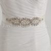 Fit-and-Flare Sweetheart Ruched Asymmetrical Pleated Jeweled Ribbon Layered Sweep Train Tulle Wedding Dresses