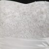 A-line Sweetheart Beaded Appliques Asymmetrical Pleated Bustled Chapel Train Satin Wedding Dresses