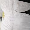 A-line Sweetheart Beaded Appliques Asymmetrical Pleated Bustled Chapel Train Satin Wedding Dresses