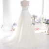 Empire A-line Spaghetti Sweetheart Jeweled Embellished Flowers Sweep Train Tulle Wedding Dresses