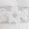 Empire A-line Spaghetti Sweetheart Jeweled Embellished Flowers Sweep Train Tulle Wedding Dresses