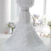 Mermaid Sweetheart Sweetheart Allover Lace Jeweled Belt Layered Wave Chapel Train Organza Wedding Dresses with Bolero