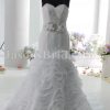 Mermaid Sweetheart Sweetheart Allover Lace Jeweled Belt Layered Wave Chapel Train Organza Wedding Dresses with Bolero