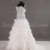 Fit-and-Flare Frilled Sweetheart Beaded Sheer Bodice Sweep Train Tiered Ruffled Organza Wedding Dresses