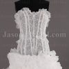 Fit-and-Flare Frilled Sweetheart Beaded Sheer Bodice Sweep Train Tiered Ruffled Organza Wedding Dresses