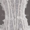 Fit-and-Flare Frilled Sweetheart Beaded Sheer Bodice Sweep Train Tiered Ruffled Organza Wedding Dresses
