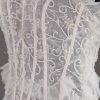 Fit-and-Flare Frilled Sweetheart Beaded Sheer Bodice Sweep Train Tiered Ruffled Organza Wedding Dresses