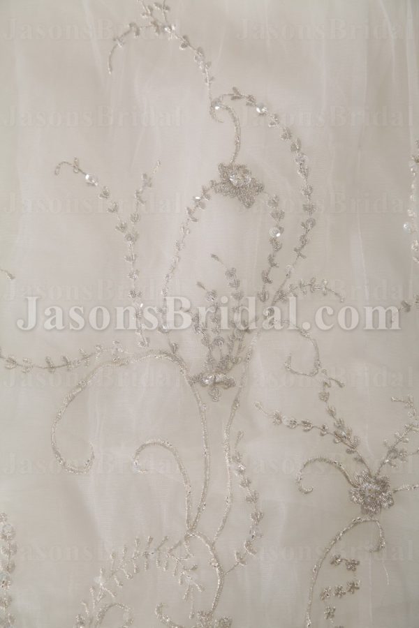 Glamorous Trumpet Sweetheart Allover Beaded Embroidered Corset Sweep Train Tulle Wedding Dresses