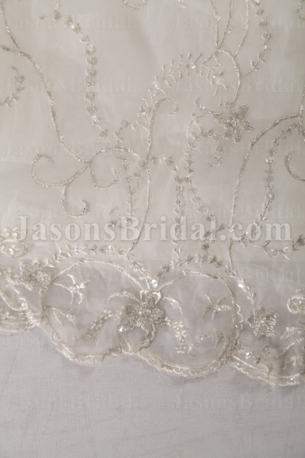 Glamorous Trumpet Sweetheart Allover Beaded Embroidered Corset Sweep Train Tulle Wedding Dresses