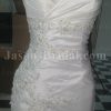 Trumpet Sweetheart Ruched Asymmetrical Pleated Beaded Embroidered Sweep Train Satin Wedding Dresses
