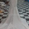 Trumpet Sweetheart Ruched Asymmetrical Pleated Beaded Embroidered Sweep Train Satin Wedding Dresses