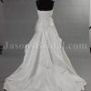 Fit-and-Flare Sweetheart Ruched Asymmetrical Pleated Adorned Flowers Beaded Appliques Side Draped Sweep Train Bubble Hem Satin Wedding Dresses