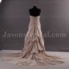 Fit-and-Flare Sweetheart Beaded Embroidered Ruched Side Draped Sweep Train Bustled Taffeta Wedding Dresses