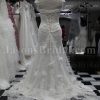Trumpet Sweetheart Beaded Appliques Adorned Flowers Sweep Train Lace over Satin Wedding Dresses with Bolero