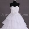Stunning Ball Gown Sweetheart Embroidered Sweep Train Layered Tulle Satin Wedding Dresses