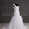 Fit-and-Flare Floral One-shoulder Sweetheart Asymmetrical Ruched Sweep Train Ruffled Tulle Wedding Dresses