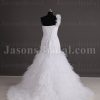 Fit-and-Flare Floral One-shoulder Sweetheart Asymmetrical Ruched Sweep Train Ruffled Tulle Wedding Dresses