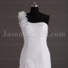 Fit-and-Flare Floral One-shoulder Sweetheart Asymmetrical Ruched Sweep Train Ruffled Tulle Wedding Dresses