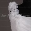 Fit-and-Flare Floral One-shoulder Sweetheart Asymmetrical Ruched Sweep Train Ruffled Tulle Wedding Dresses