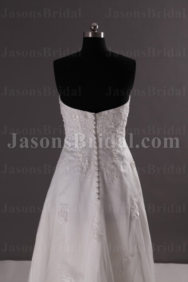 Mermaid Sweetheart Beaded Appliques High-low Hemline Lace over Satin Wedding Dresses