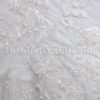A-line Queen Anne Neckline Asymmetrical Ruched Beaded Appliques Open Back Sweep Train Chiffon over Satin Wedding Dresses
