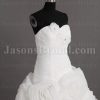 Dramatic Ball Gown Sweetheart Adorned Flowers Asymmetrical Ruched Chapel Train Spiral Wave Organza Wedding Dresses