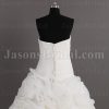 Dramatic Ball Gown Sweetheart Adorned Flowers Asymmetrical Ruched Chapel Train Spiral Wave Organza Wedding Dresses