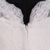 Trumpet Sleeveless Scalloped V-neck Ribbon Low Back Sweep Train Lace over Satin Wedding Dresses