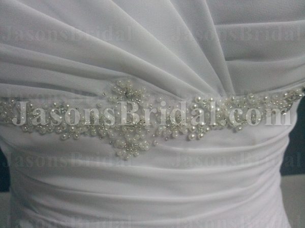 Princess A-line Frilled Straps Sweetheart Beaded Ruched Sweep Train Ruffled Chiffon Wedding Dresses