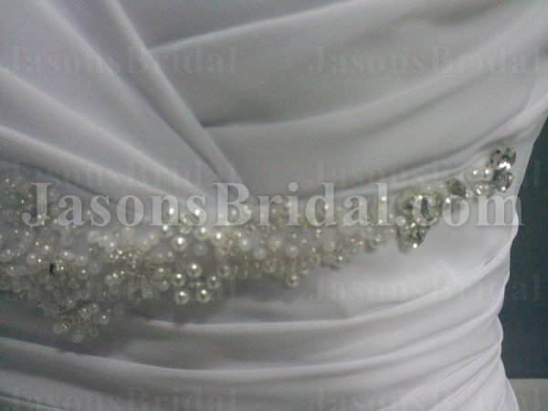 Princess A-line Frilled Straps Sweetheart Beaded Ruched Sweep Train Ruffled Chiffon Wedding Dresses