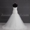 Glamorous Trumpet Sweetheart Beaded Embroidered Asymmetrical Ruched Sweep Train Tulle Wedding Dresses
