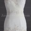 Glamorous Trumpet Sweetheart Beaded Embroidered Asymmetrical Ruched Sweep Train Tulle Wedding Dresses