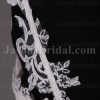 Mermaid Appliqued Spaghetti Sweetheart Jeweled Waistline Sweep Train Lace over Satin Wedding Dresses